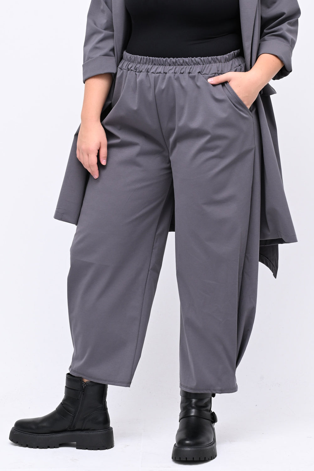Pantabaggy cuciture - Grigio piombo