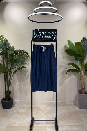 Gonna Jeans Ovetto Laccio - Jeans scuro