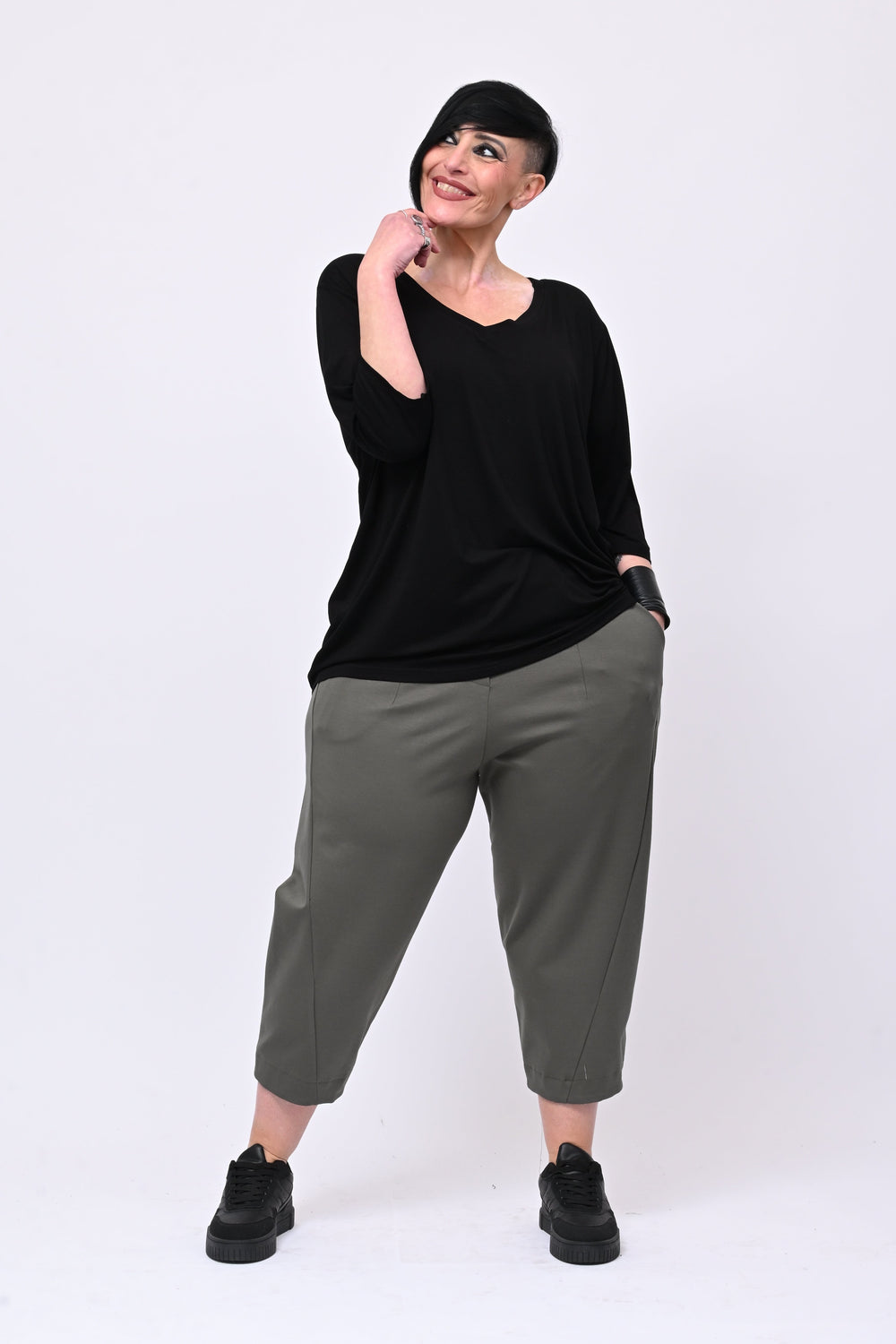 Maglia ovetto viscosa - Nero