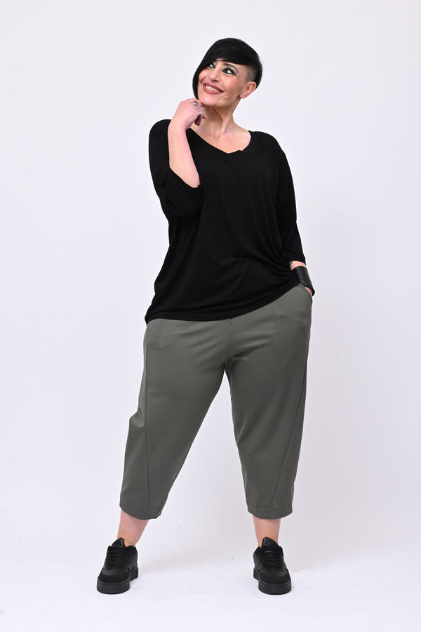 Maglia ovetto viscosa - Nero
