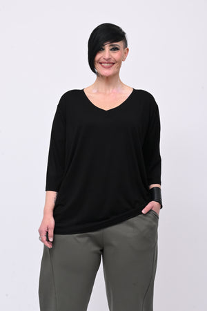 Maglia ovetto viscosa - Nero