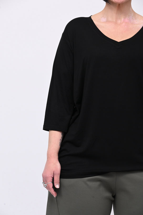 Maglia ovetto viscosa - Nero