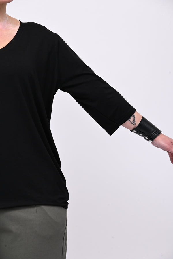 Maglia ovetto viscosa - Nero