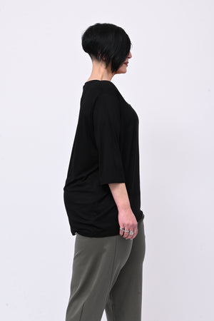 Maglia ovetto viscosa - Nero
