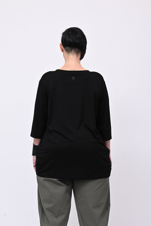 Maglia ovetto viscosa - Nero