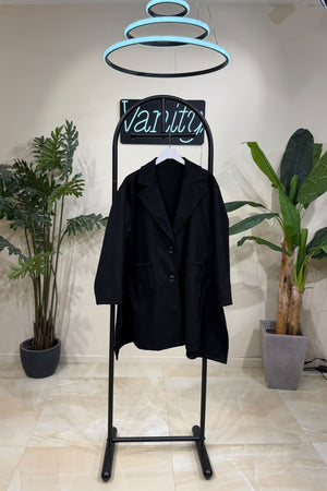 Cappotto 3/4 maxi spacchi - Nero