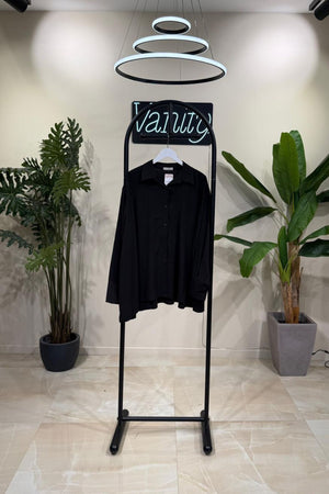 Camicia over viscosa - Nero