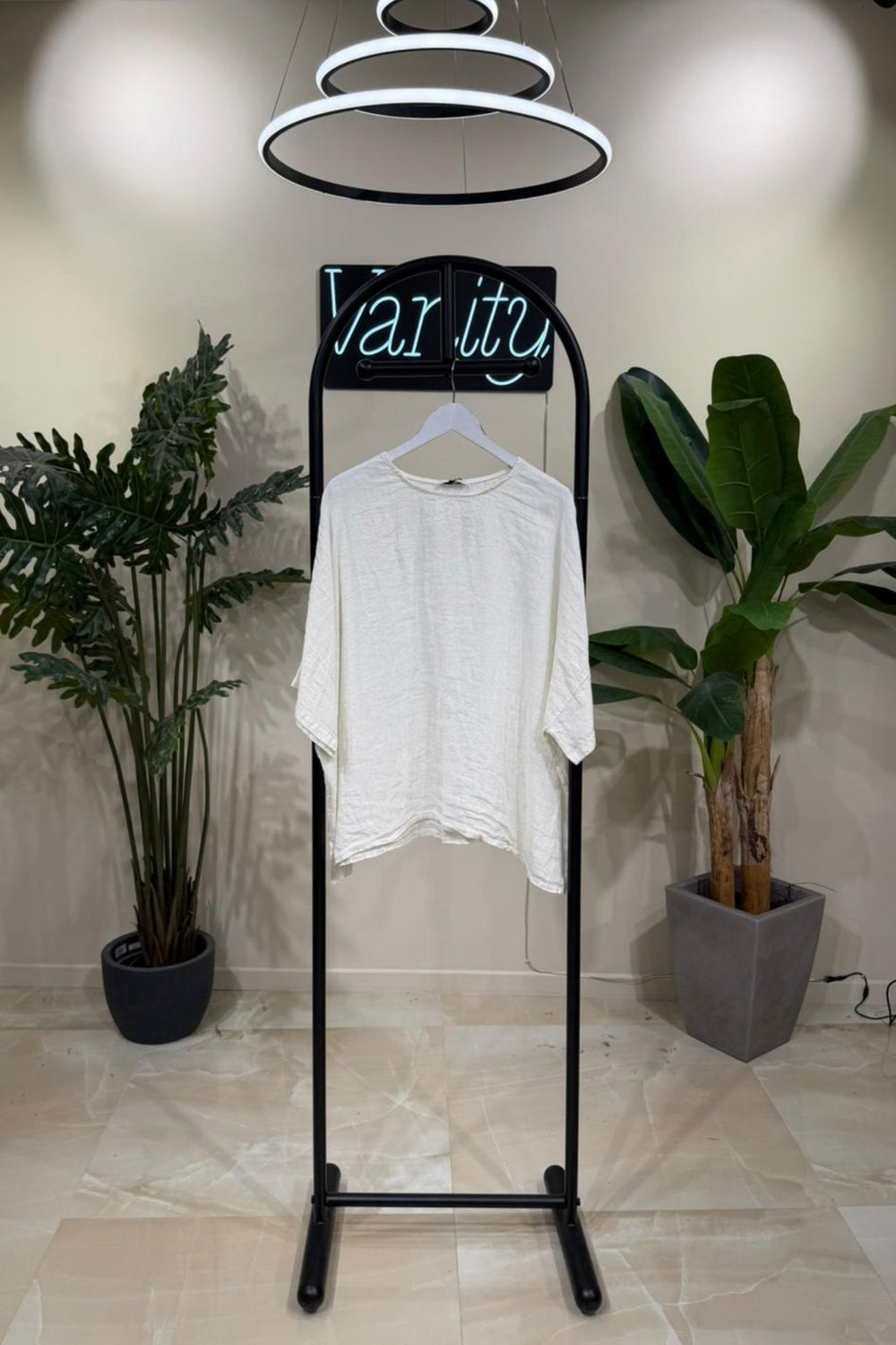 Blusa scatola lino - Burro