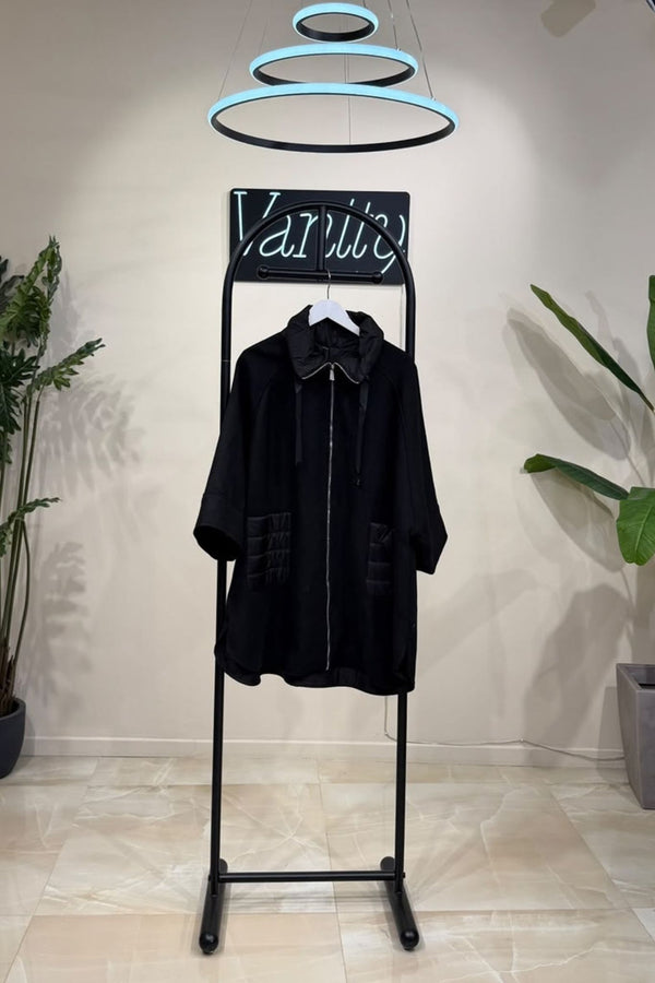 Cappotto tasche piumino - Nero