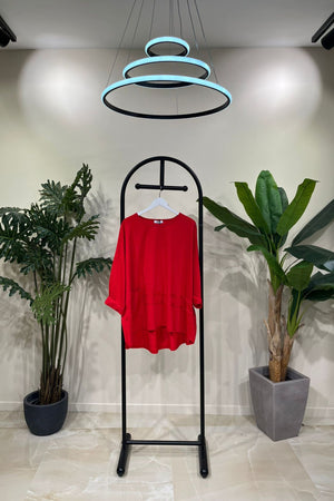 T-shirt over doppia cucitura - Rosso