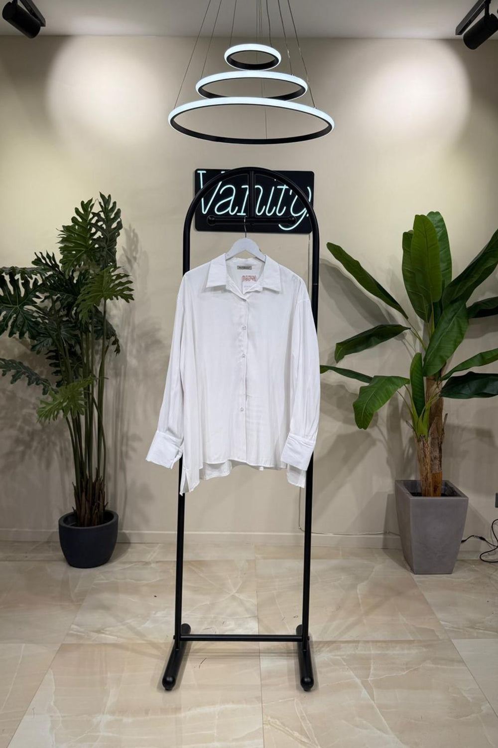 Camicia over viscosa - Bianco