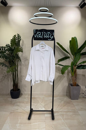 Camicia over viscosa - Bianco
