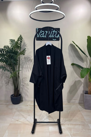 Cappotto felpa zip - Nero