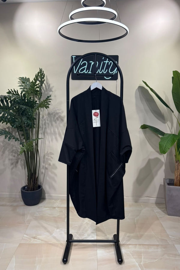 Cappotto felpa zip - Nero