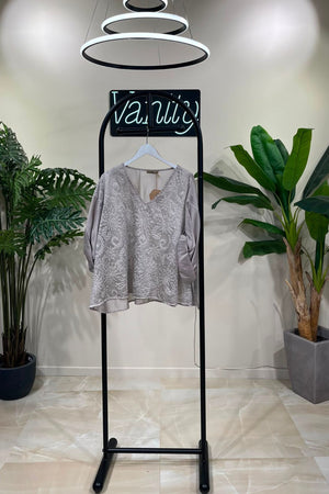 Blusa sangallo maltinta - Cacao