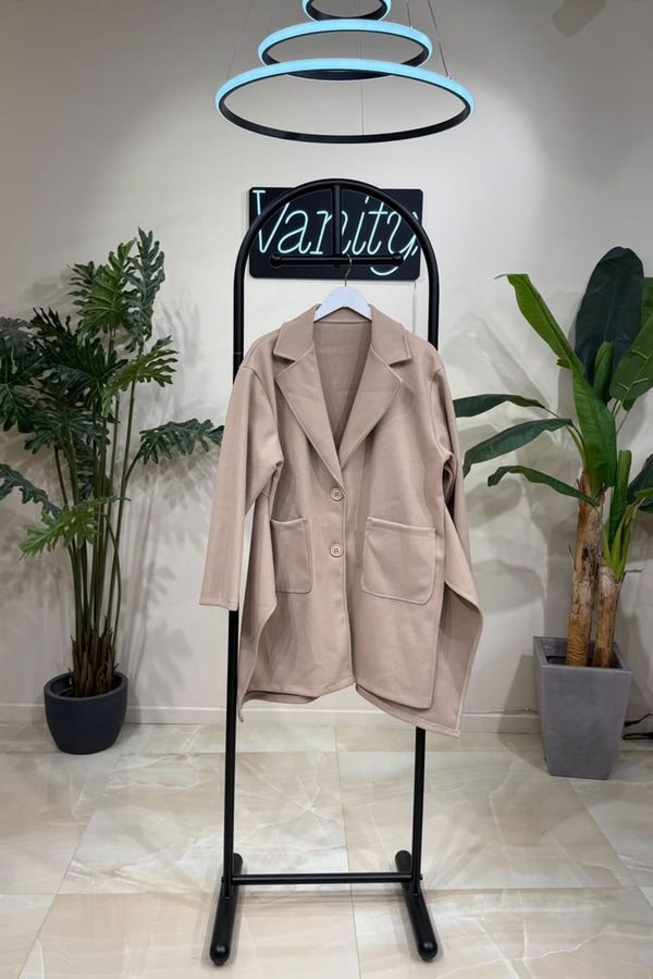 Cappotto 3/4 maxi spacchi - Burro