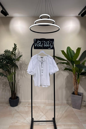 Blusa manica palloncino - Bianco