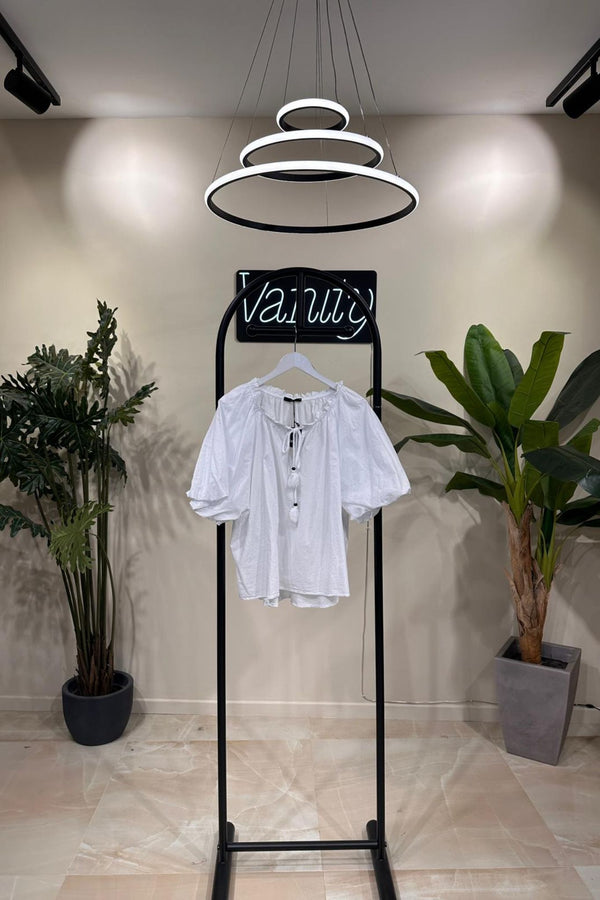 Blusa manica palloncino - Bianco