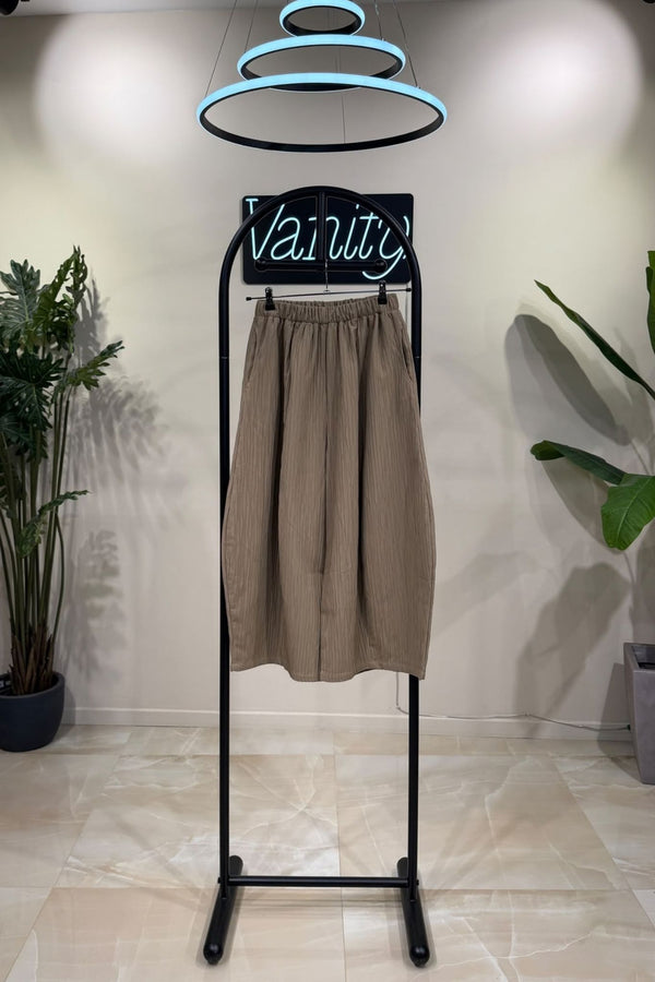 Pantalone gessato 3D - Biscotto