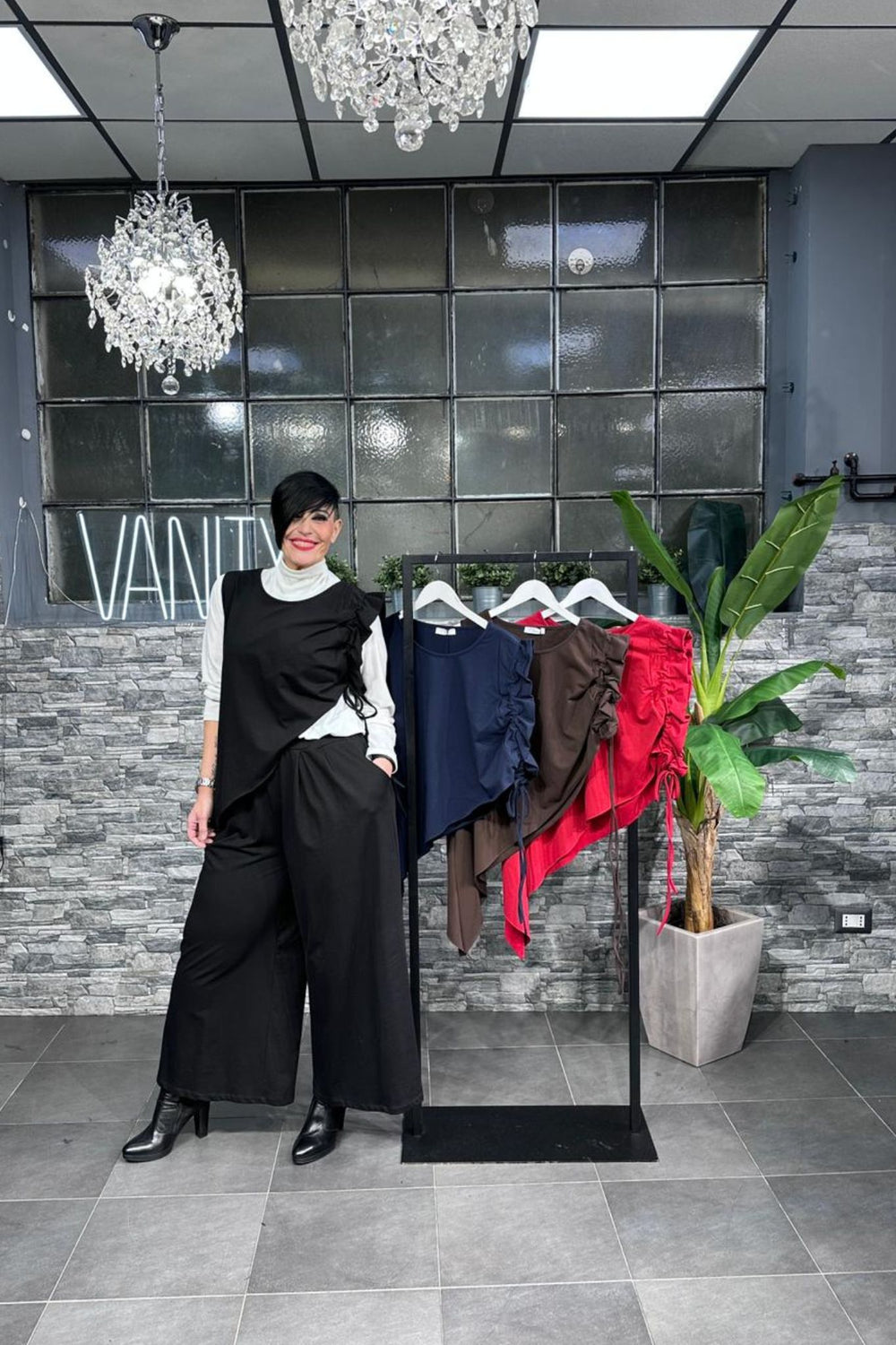 Gilet punta laccio - MORO