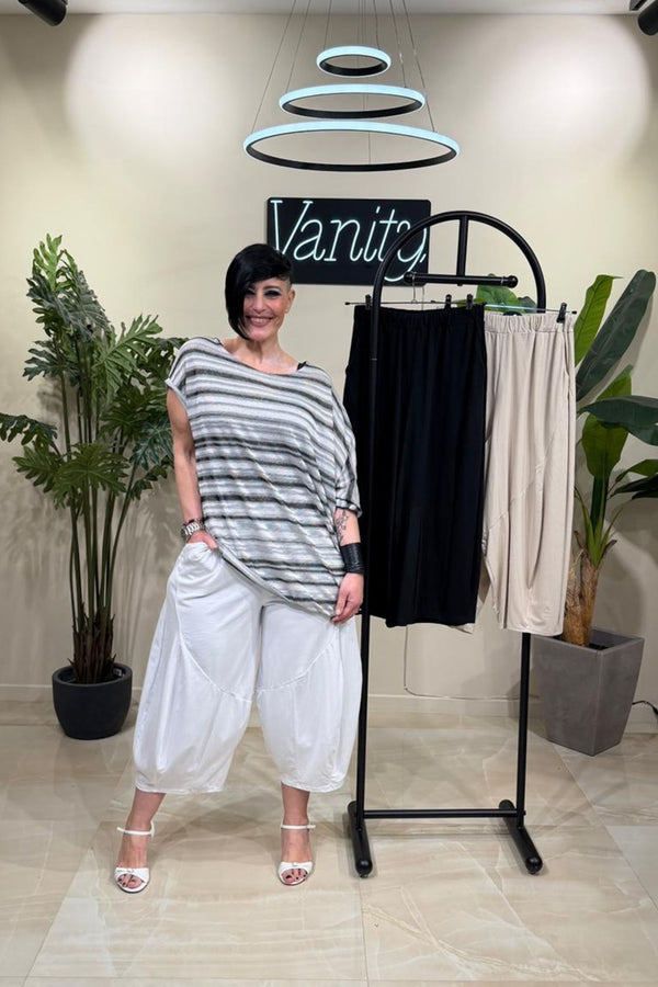 Pantalone jersey cuciture - Bianco
