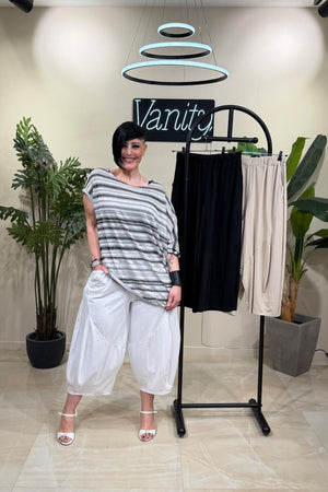 Pantalone jersey cuciture - Crema