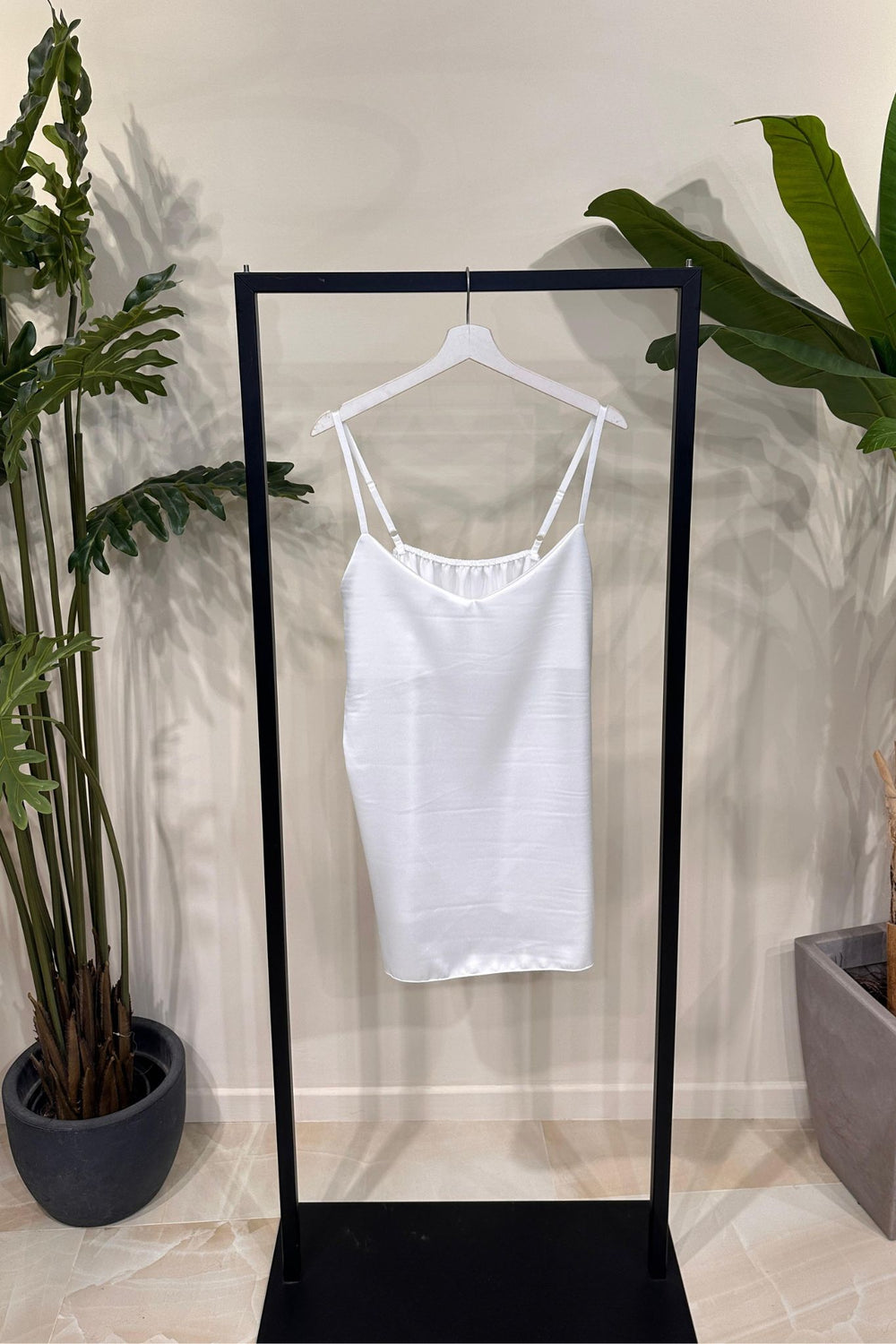 Top raso bretella - Bianco