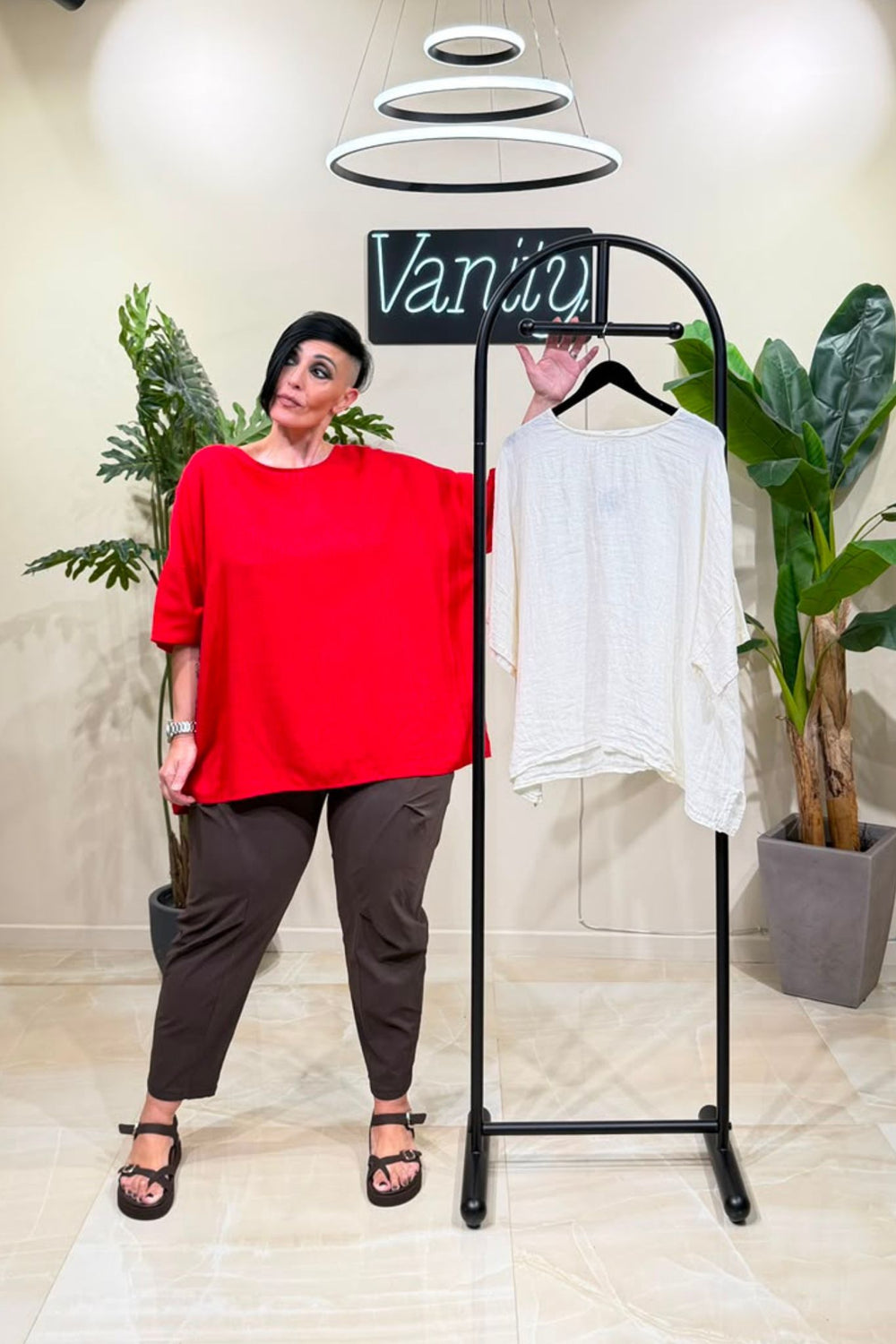 Blusa over lino - Rosso