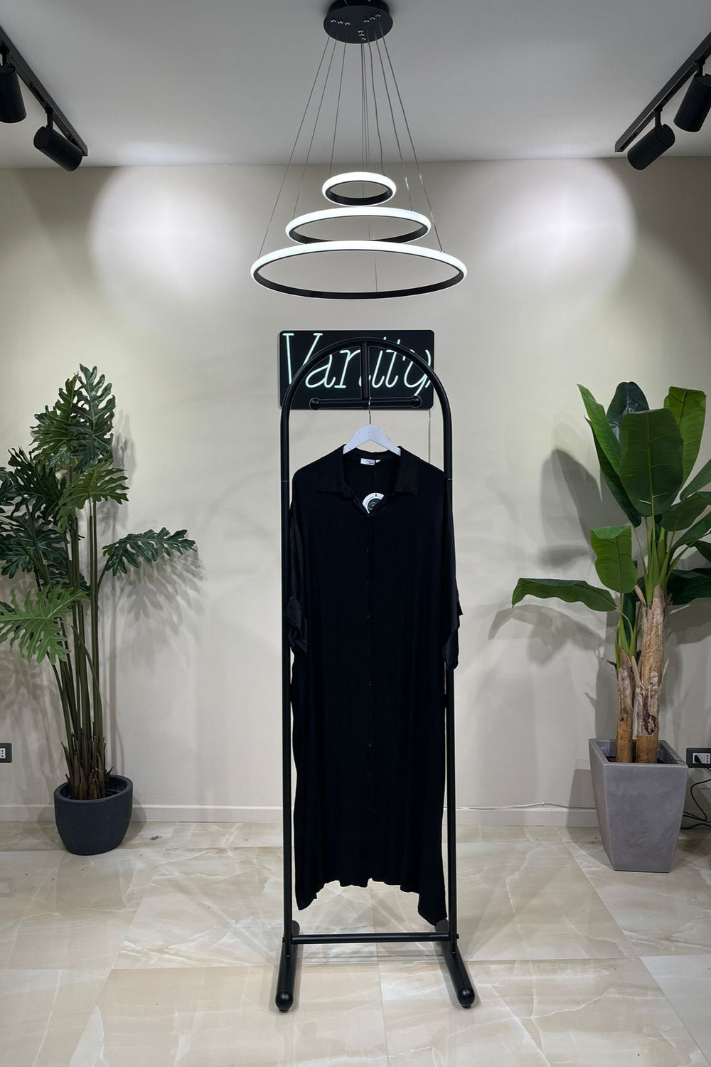 Maxicamicia raso - Nero