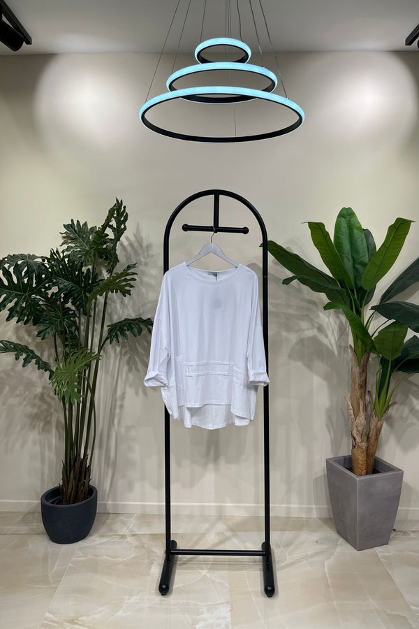 T-shirt over doppia cucitura - Bianco