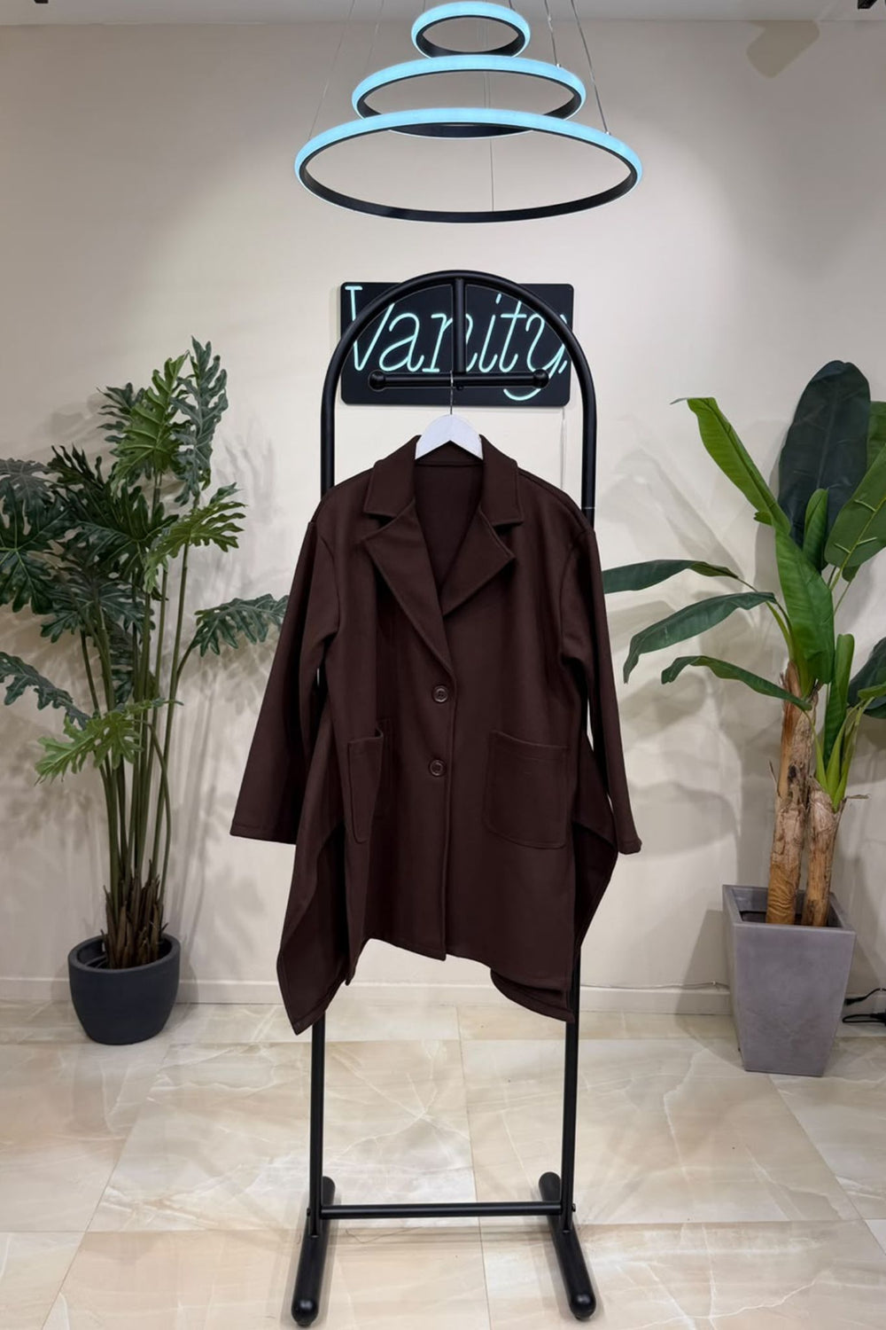 Cappotto 3/4 maxi spacchi - Moro