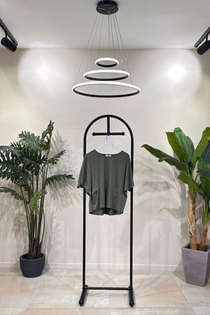 T-shirt manica pipistrello - Verde militare