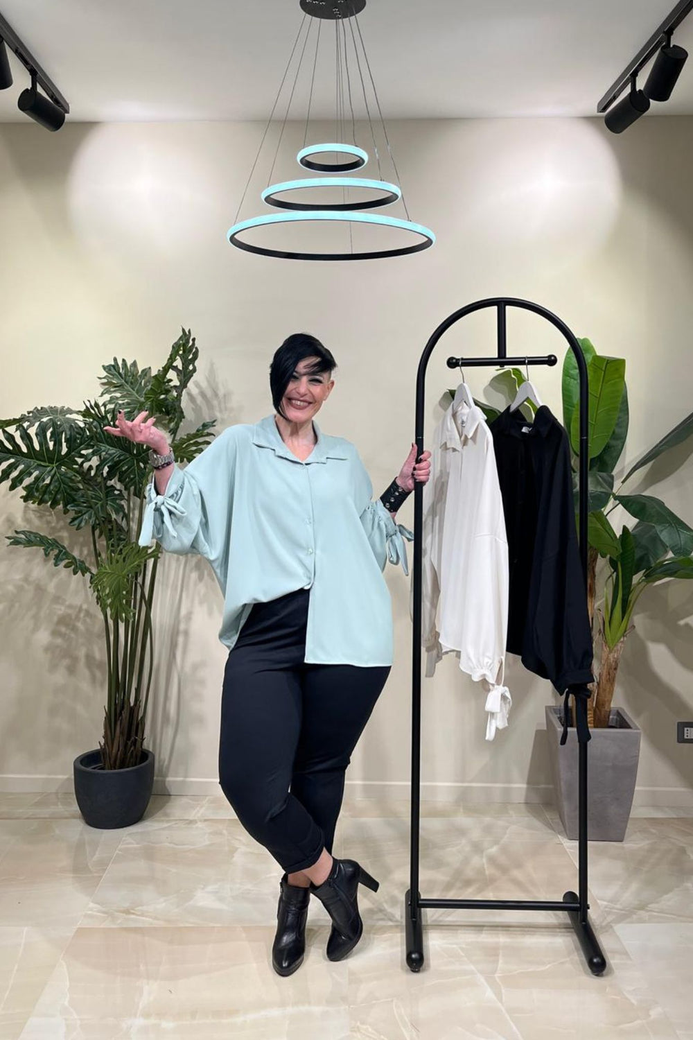 Camicia cadì fiocco - Nero