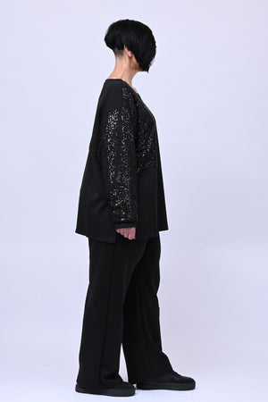 Felpa stella pailettes - Nero