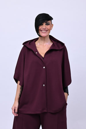 Giacca crop neoprene - Vino