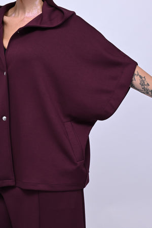 Giacca crop neoprene - Vino