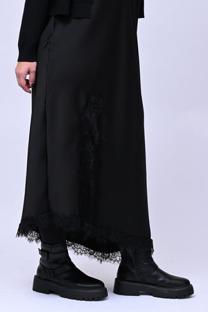 Satin and lace dress - Black