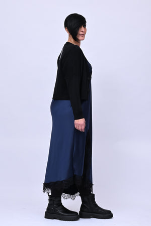 Satin and lace dress - Blue