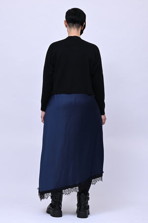 Satin and lace dress - Blue