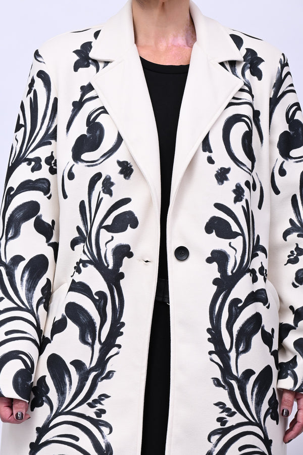 Cappotto fiori pennello - Burro