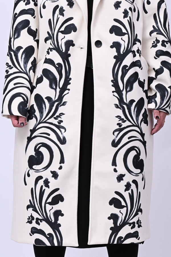 Cappotto fiori pennello - Burro
