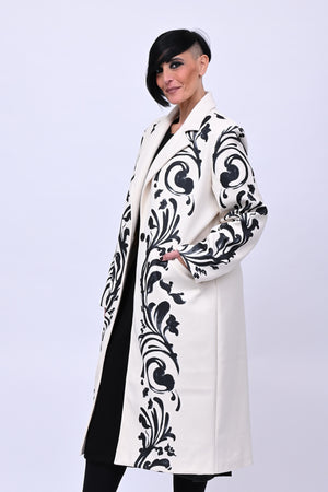 Cappotto fiori pennello - Burro
