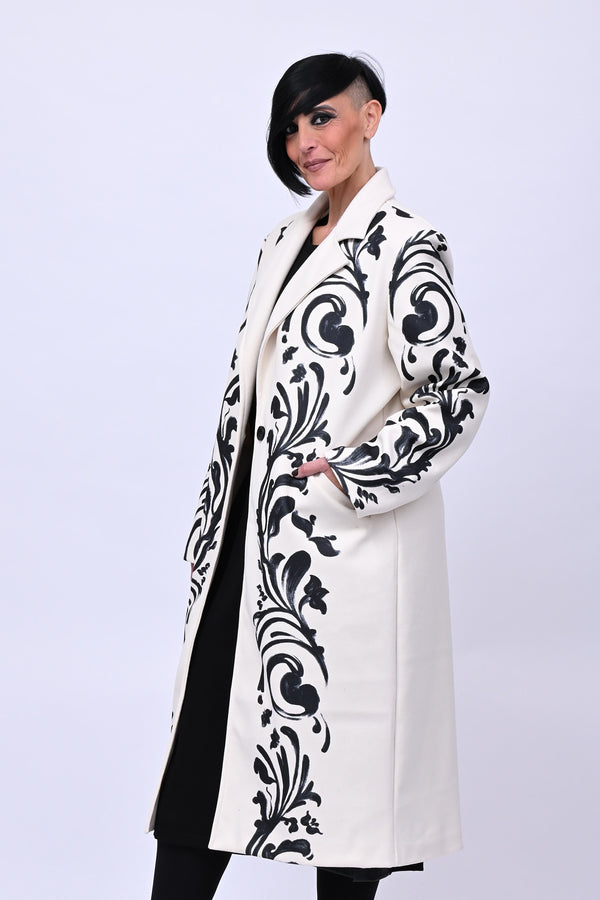 Cappotto fiori pennello - Burro