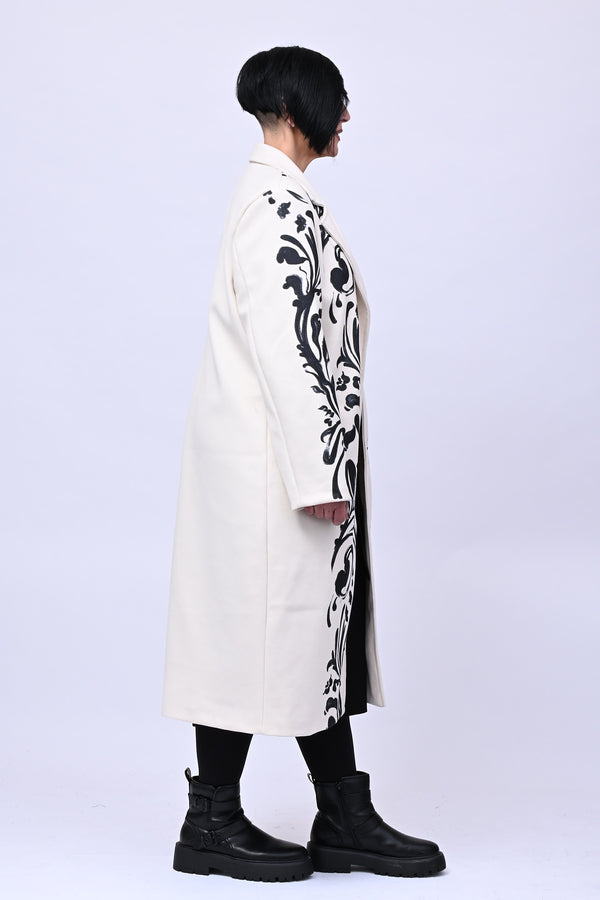 Cappotto fiori pennello - Burro