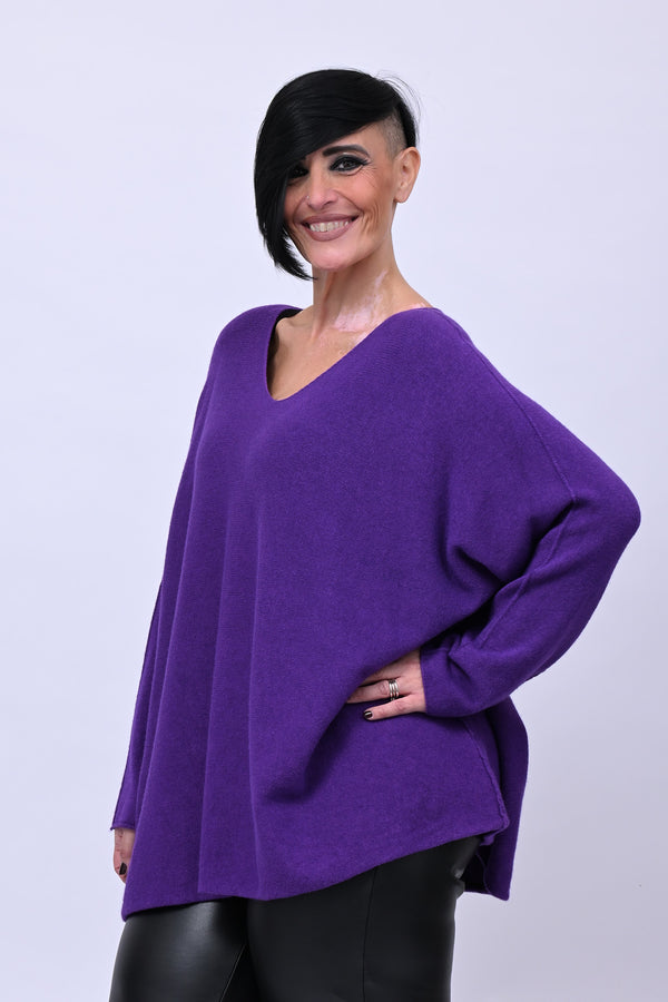 Pull scatoletta calda viscosa - Viola