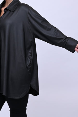 Camicia Ecopelle elastica - Nero