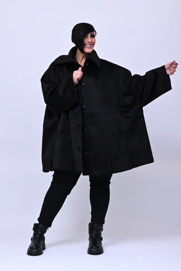 Cappotto over velure - Nero