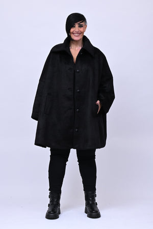Cappotto over velure - Nero