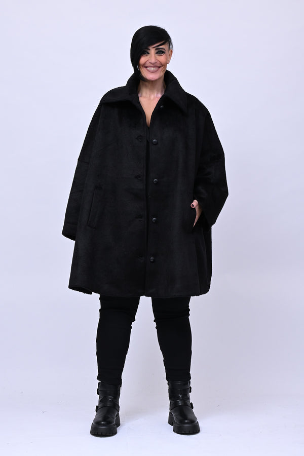Cappotto over velure - Nero