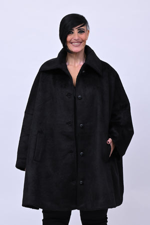 Cappotto over velure - Nero